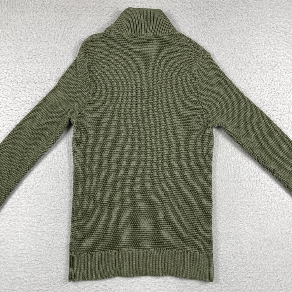 J Crew Sweater‎ Mens Medium Green 1/4 Zip Pullover Gorp Cabin Teacher Dad Office - Picture 13 of 14